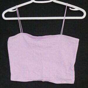 AMBIANCE | large | Chic Lilac Crop Top with Spaghetti Straps